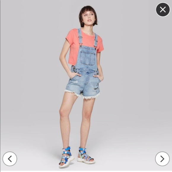 Target Wild Fable Denim Shortalls Overalls - Picture 1 of 5